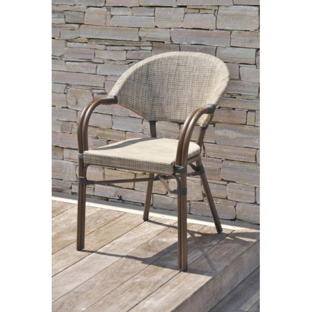 Paris Prix Lot de 2 Fauteuils de Jardin Empilables  Ushuaia  85cm Marron