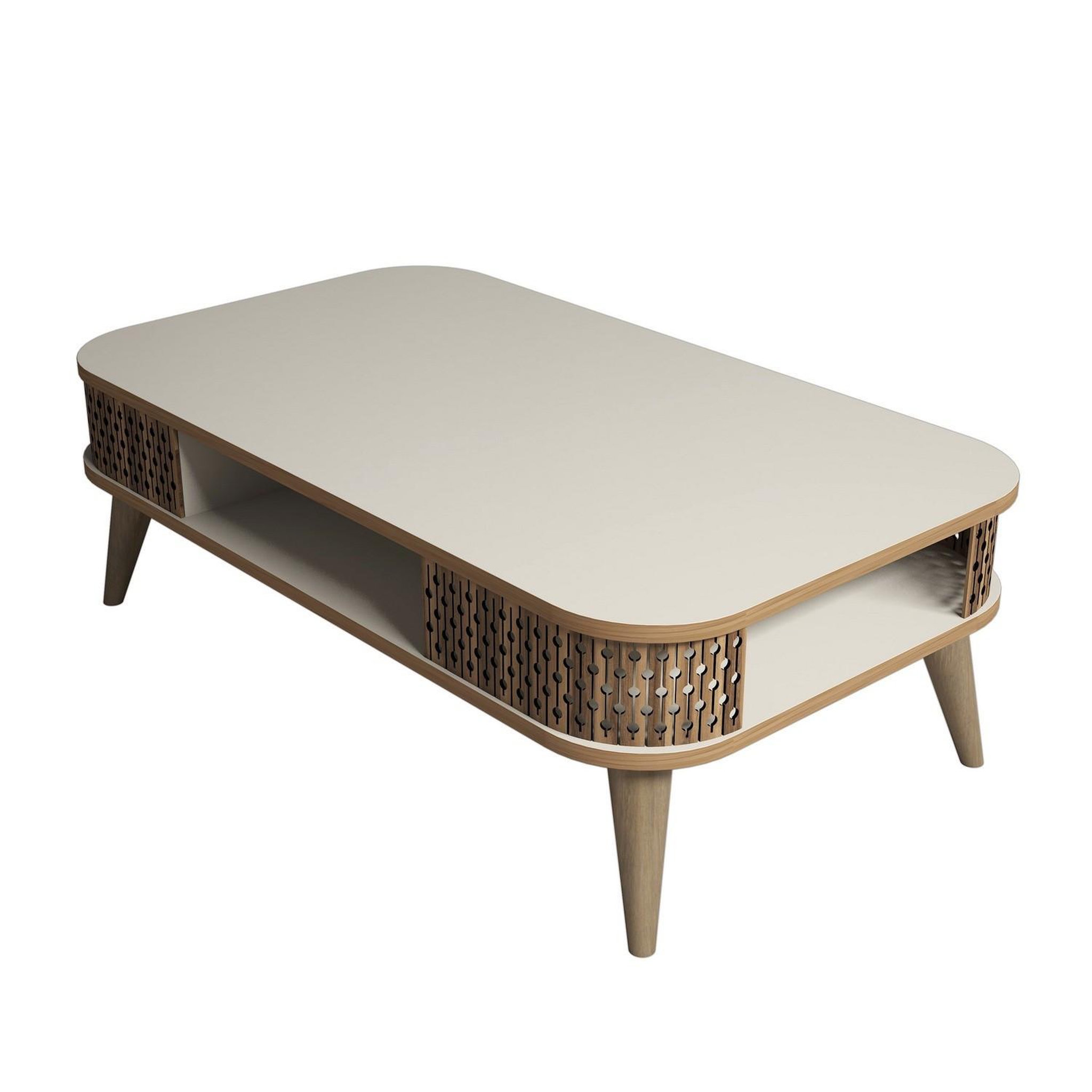 Habitat et Jardin Table basse en bois  eylül  - 105 x 60 x 34 cm - crème