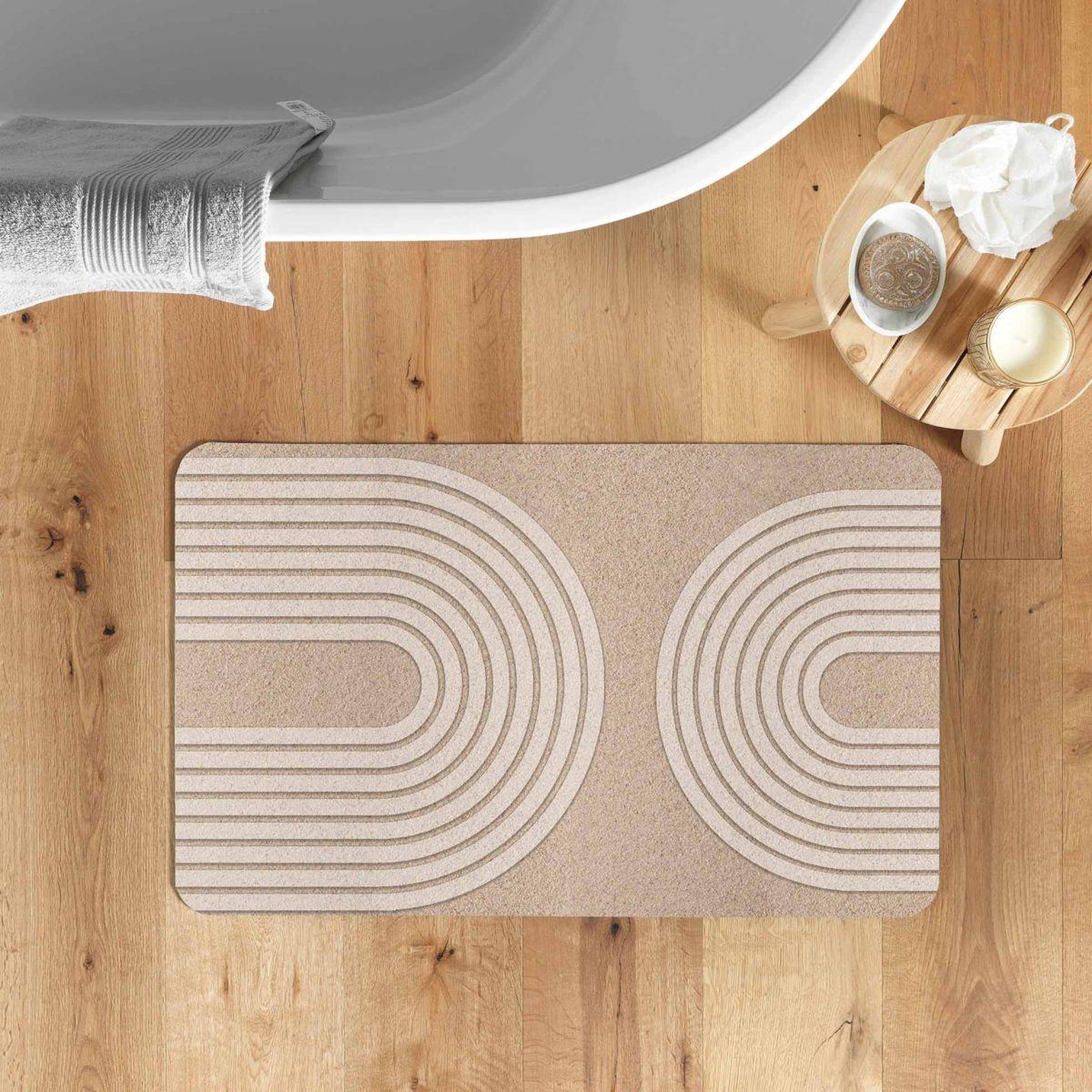 Voir la diapositive 5 : Douceur d'Intérieur Tapis de bain ultra-absorbant  adriel  50x80cm naturel