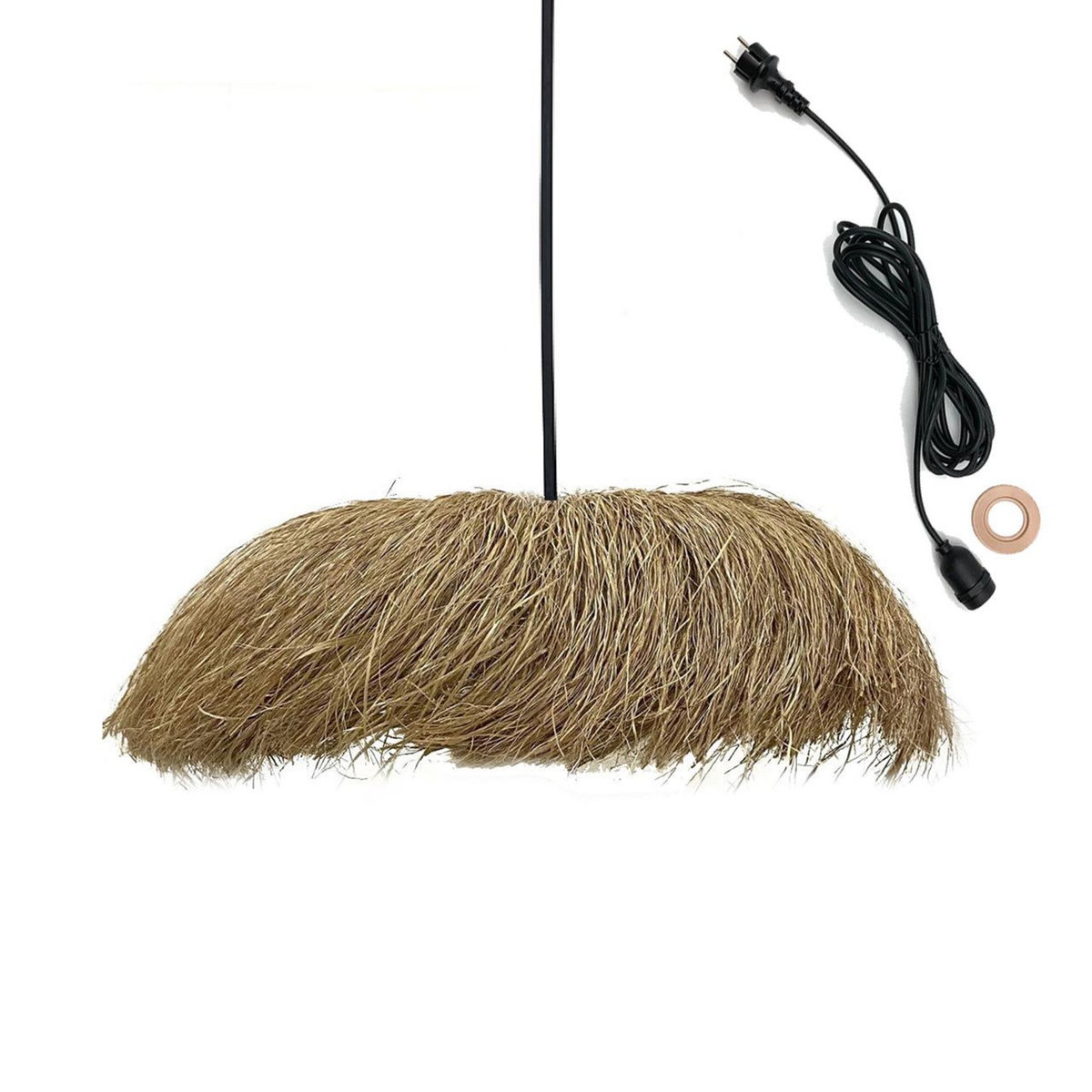 Lumisky Suspension d'extérieur avec cable HAVANA Beige Jute H22 cm