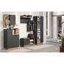 Voir la diapositive 5 : Trendteam Armoire de chambre SYNNAX - 2 Portes + 1 tiroir - Décor gris anthracite et chene miel - L65 x P40 x H198 cm - TRENDTEAM
