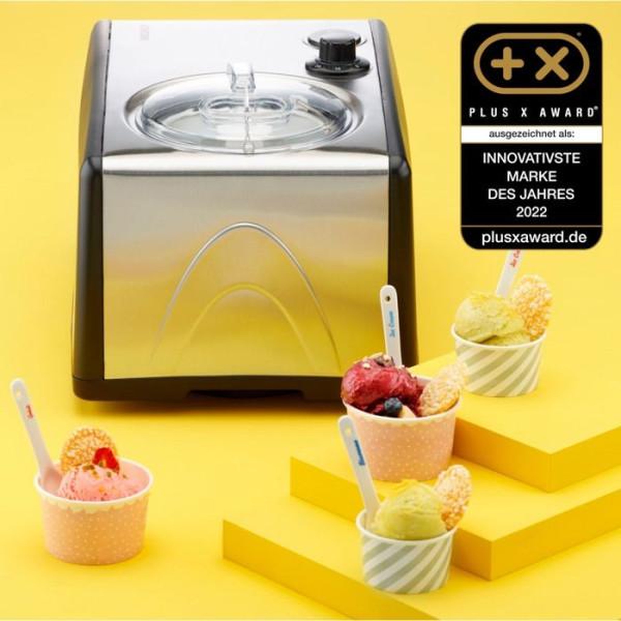 Voir la diapositive 3 : Medion Machine a Glace - Sorbetiere   Yaourtiere - MEDION MD18387 – 150W – de -18 a -35°C – 1,5L de glace – Écran LCD – Noir/Alu