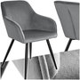 Voir la diapositive 1 : tectake Chaise style scandinave rembourrée aspect velours gris/noir