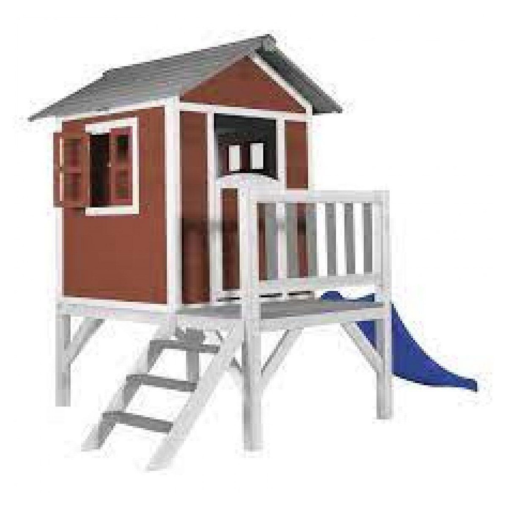 Axi House Maisonnette scandinavian rouge - toboggan bleu