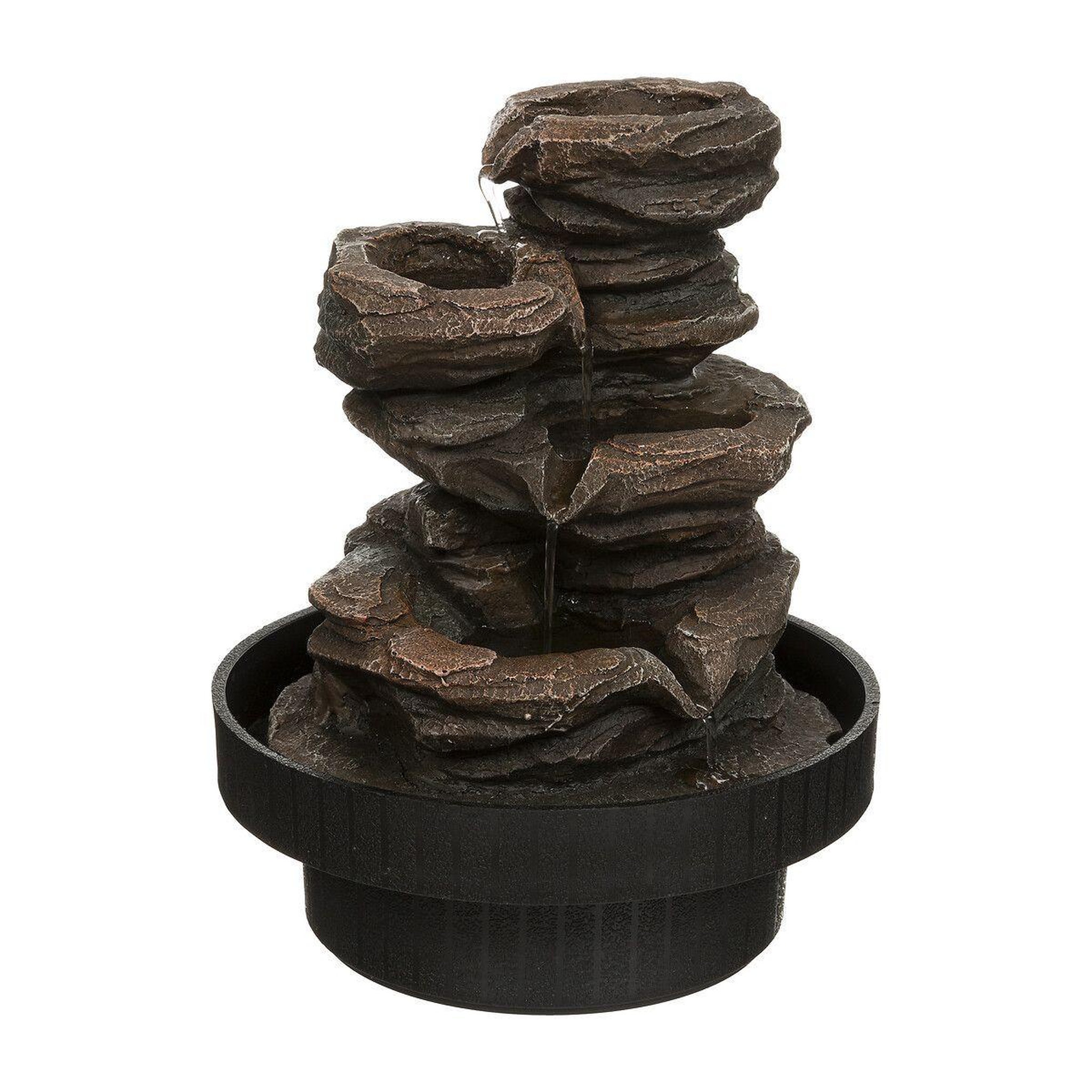 Voir la diapositive 2 : ATMOSPHERA Fontaine design  sharmila  22cm noir & naturel
