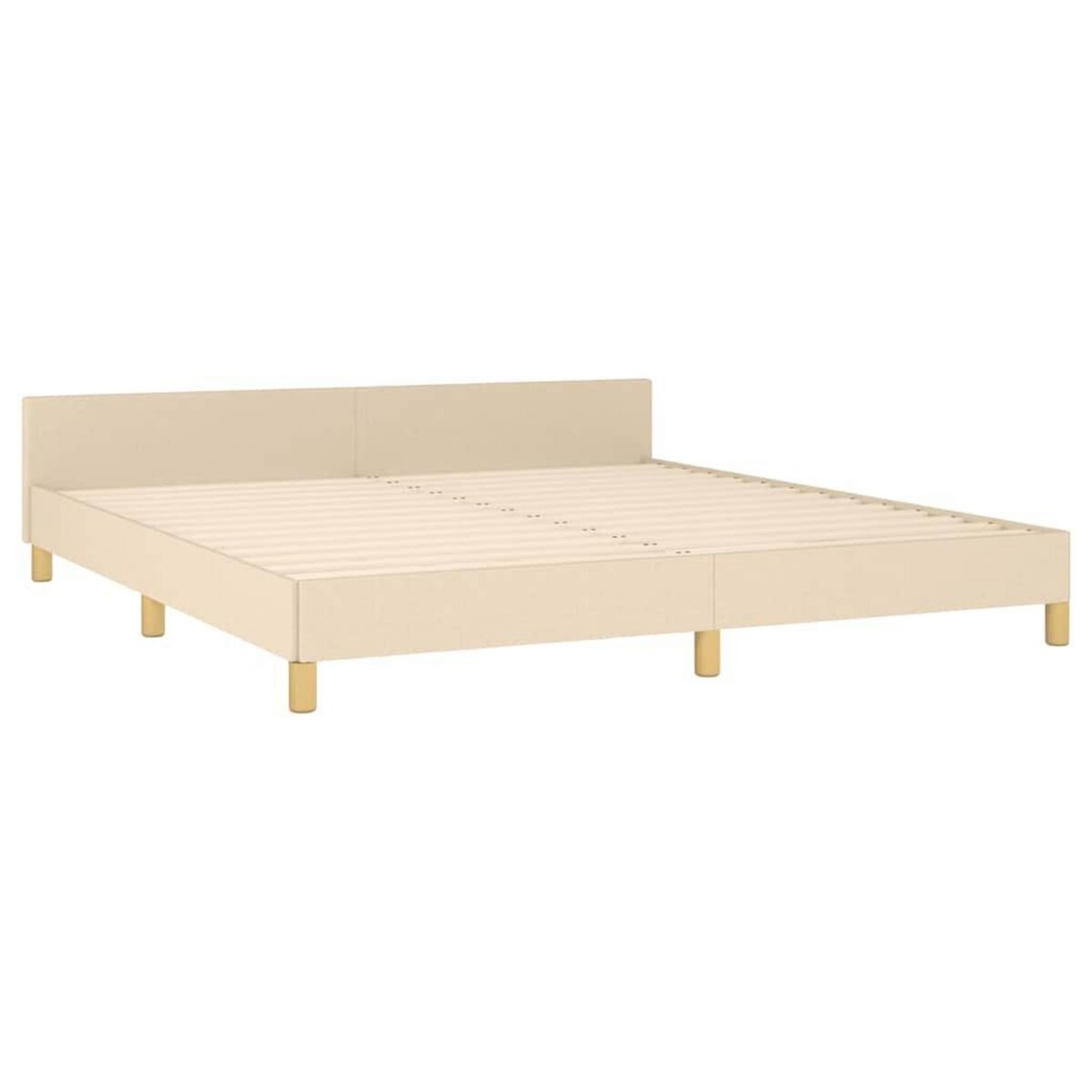 VIDAXL Cadre de lit sans matelas creme 160x200 cm tissu