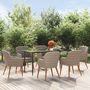 Voir la diapositive 1 : VIDAXL Ensemble a manger de jardin et coussins 7 pcs Marron
