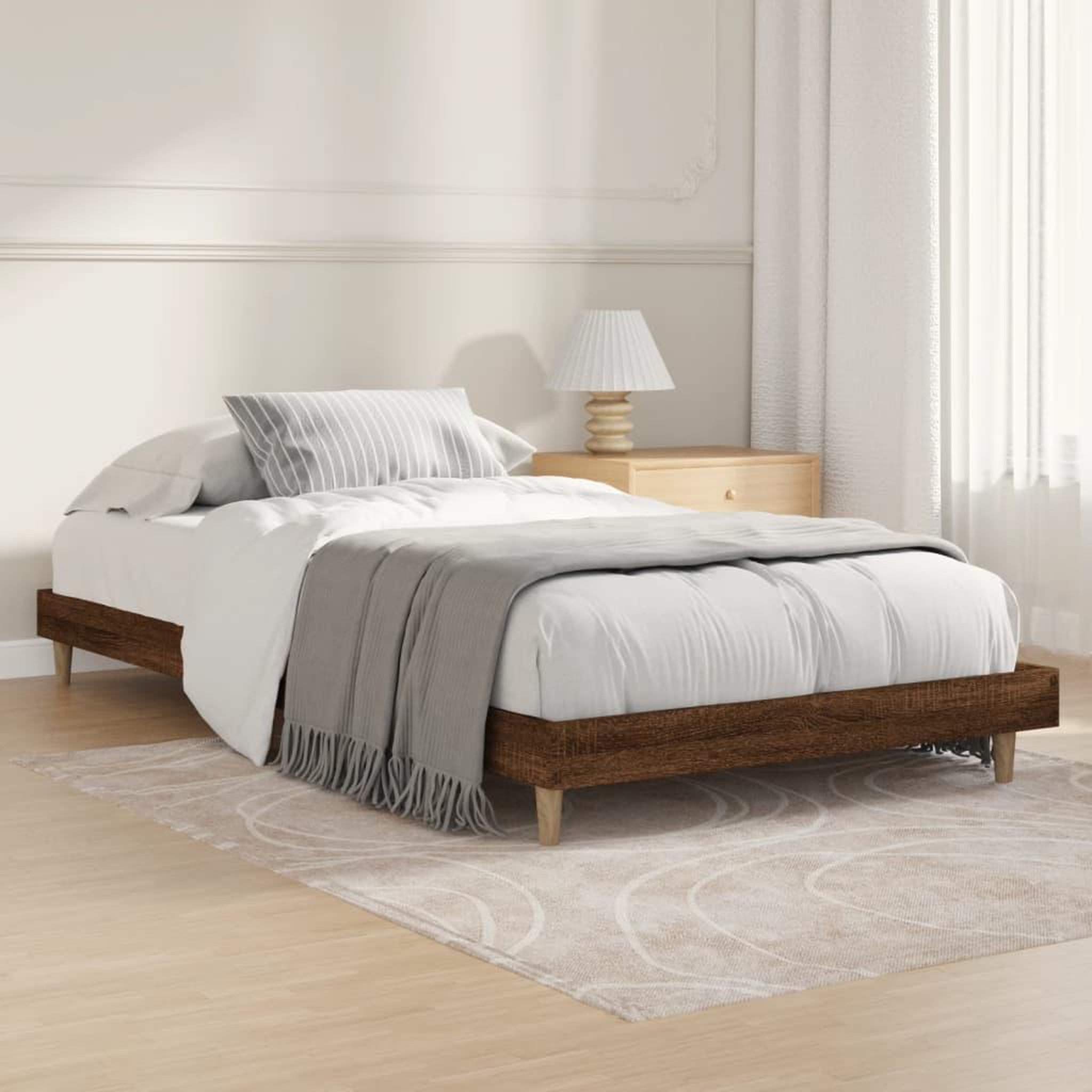 VIDAXL Cadre de lit sans matelas chene marron 100x200 cm
