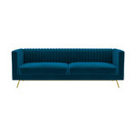 Rendez vous déco Canapé 3 places en velours bleu foncé-Gatsby
