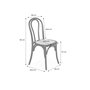 Voir la diapositive 5 : SWEEEK Lot de 4 chaises vintage en bois avec assise en rotin et dossier arrondi. coloris blanc. L 48 x P 49.5 x H 90cm