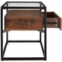 Voir la diapositive 3 : tectake Table de chevet Style industriel 43 x 45 x 545 cm