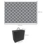 Voir la diapositive 3 : OUTSUNNY Tapis extérieur style graphique - tapis réversible bicolore - dim. 2,74L x 1,82l m, ép. 3 mm - PP haute densité 310 g/m² gris blanc