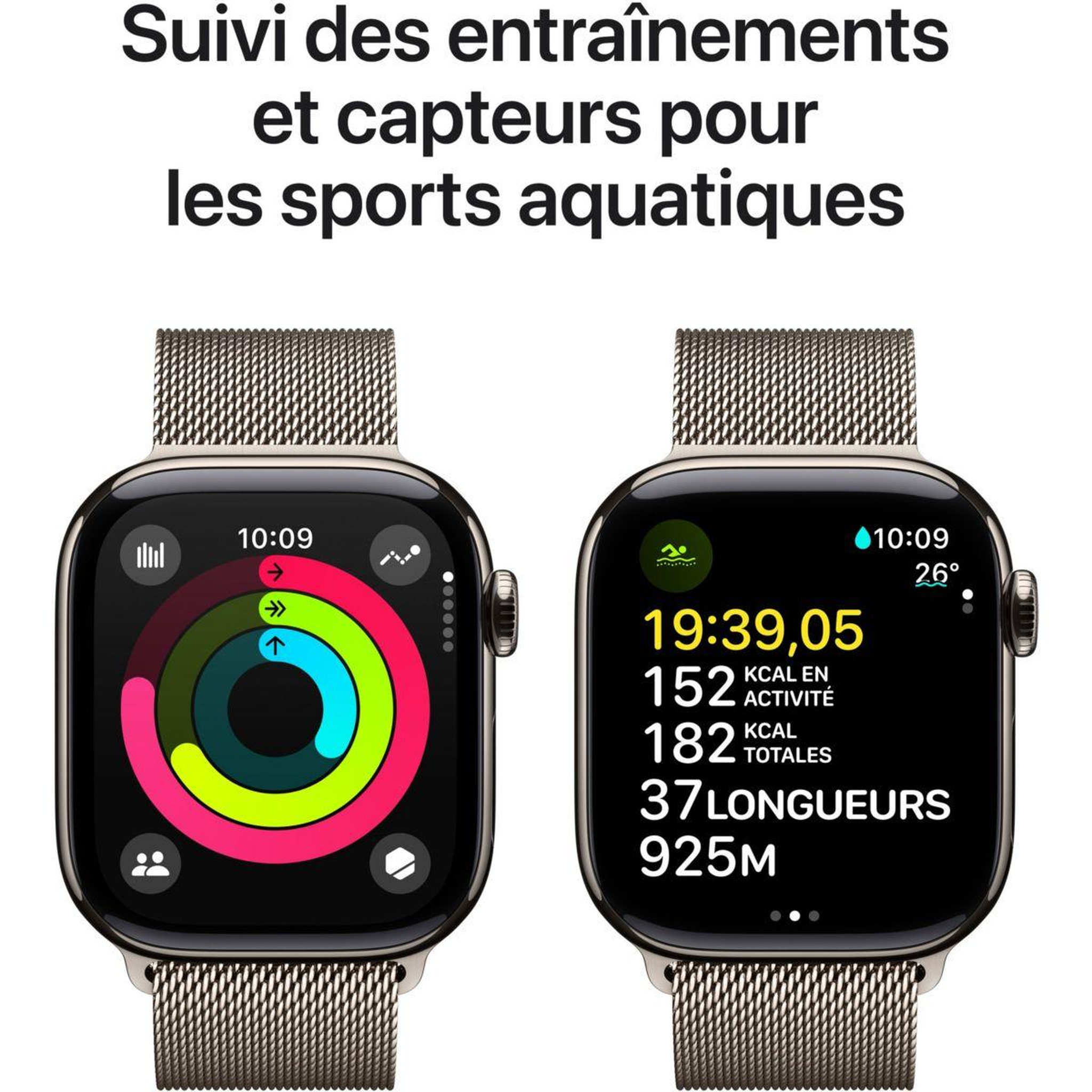 Voir la diapositive 4 : APPLE Montre connectée Serie 10 42mm Titane Naturel Loop Cell