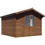 Voir la diapositive 1 : Habitat et Jardin Abri de jardin bois  traité autoclave marron  Montlaur  - 18,9 m² - 35 mm