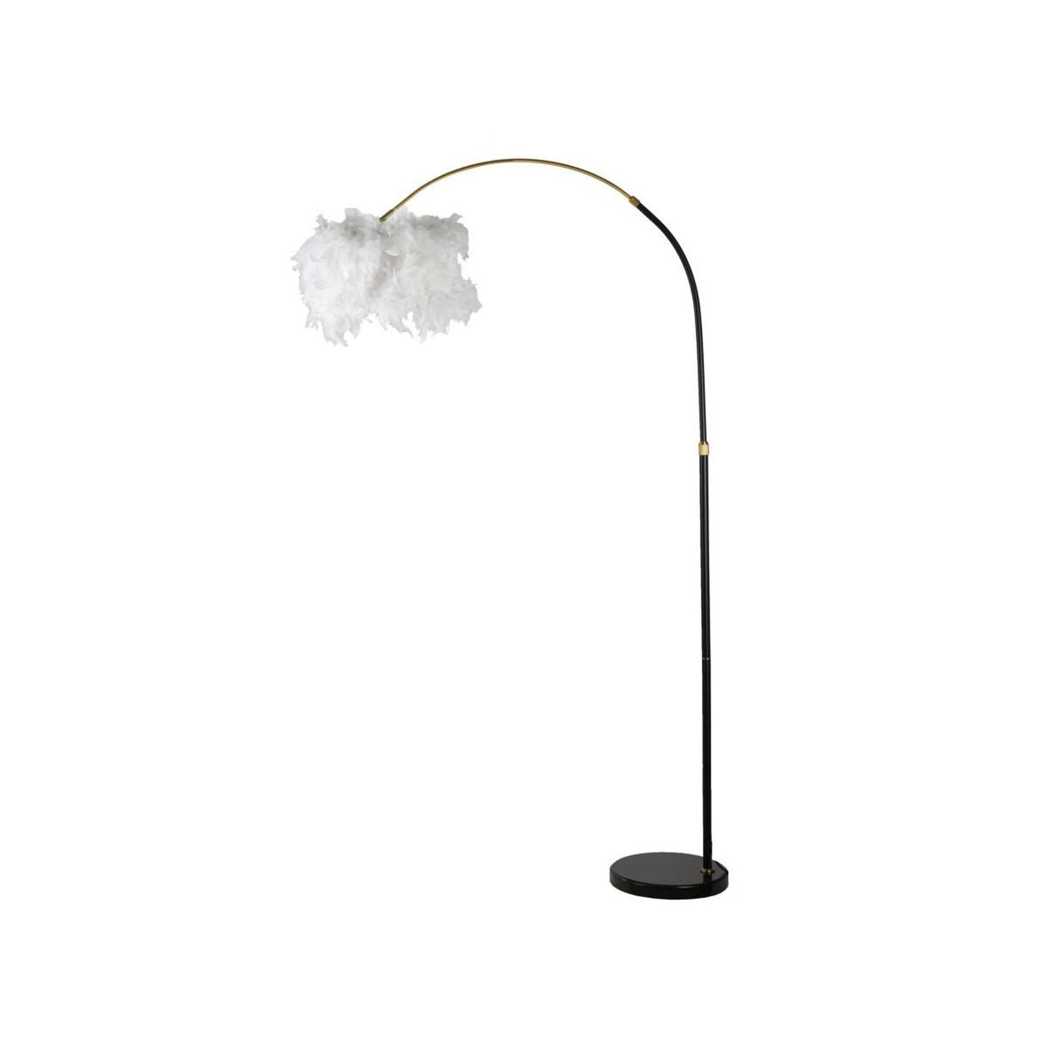 Paris Prix Lampadaire imitation plume  arc  180cm blanc & noir