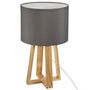 Voir la diapositive 1 : ATMOSPHERA Lampe à Poser en Bois  Scandinave  35cm Gris
