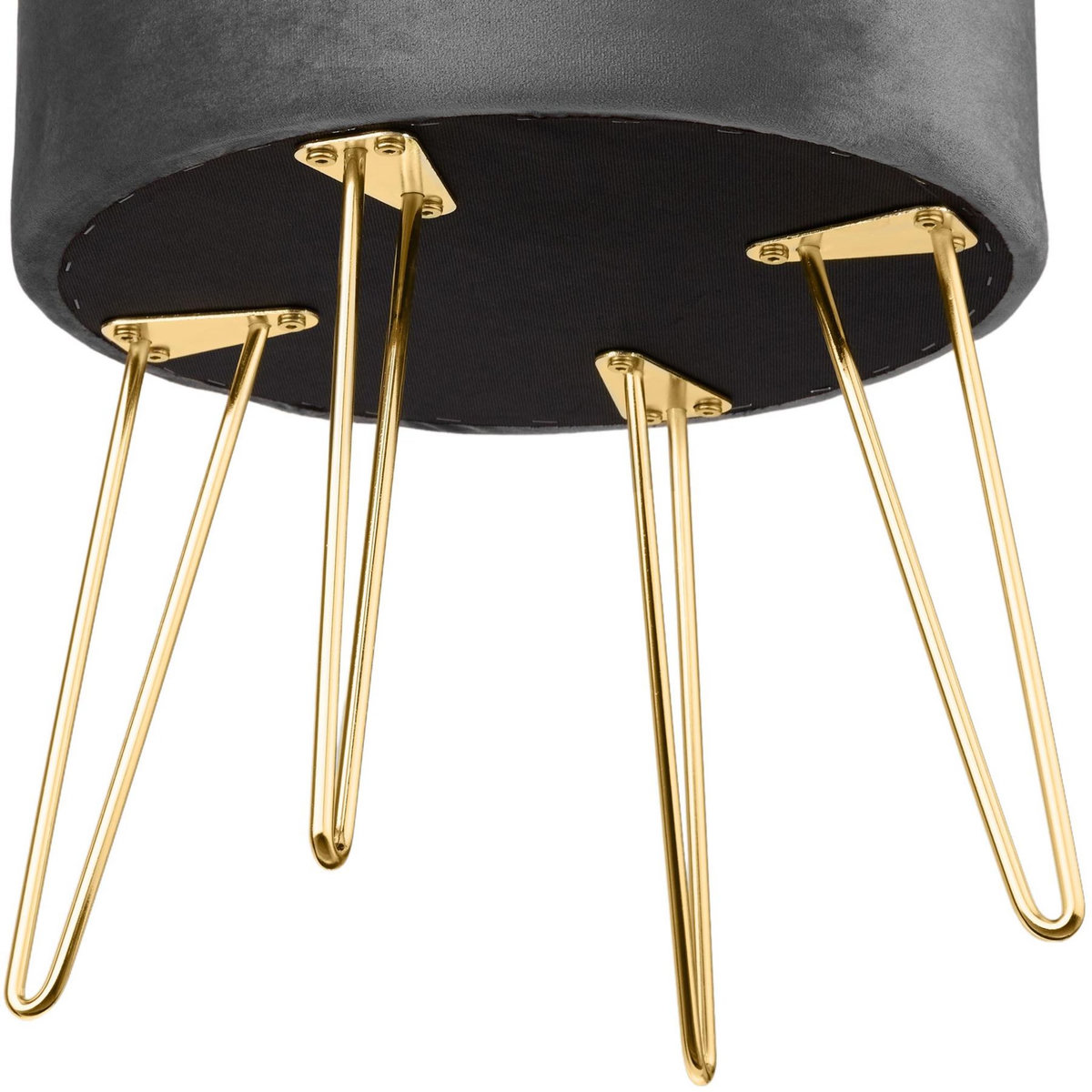 tectake Tabouret avec coffre de rangement aspect velours transformable AVA