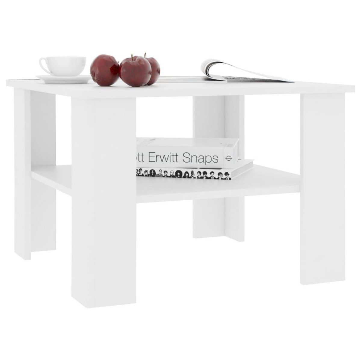 VIDAXL Table basse Blanc 60x60x42 cm Bois d'ingenierie