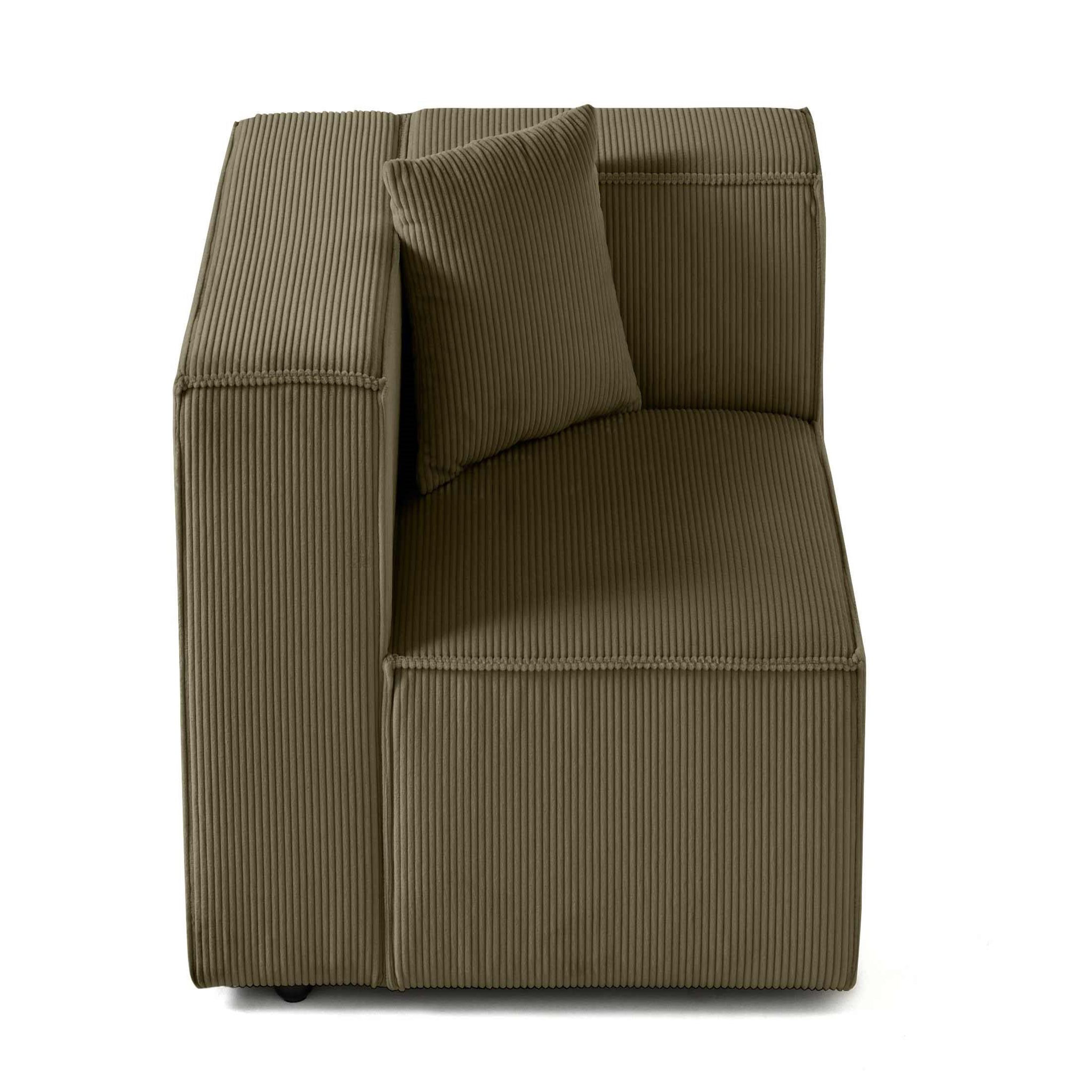 Voir la diapositive 1 : LISA DESIGN Arty - module d'assise gauche - en velours côtelé