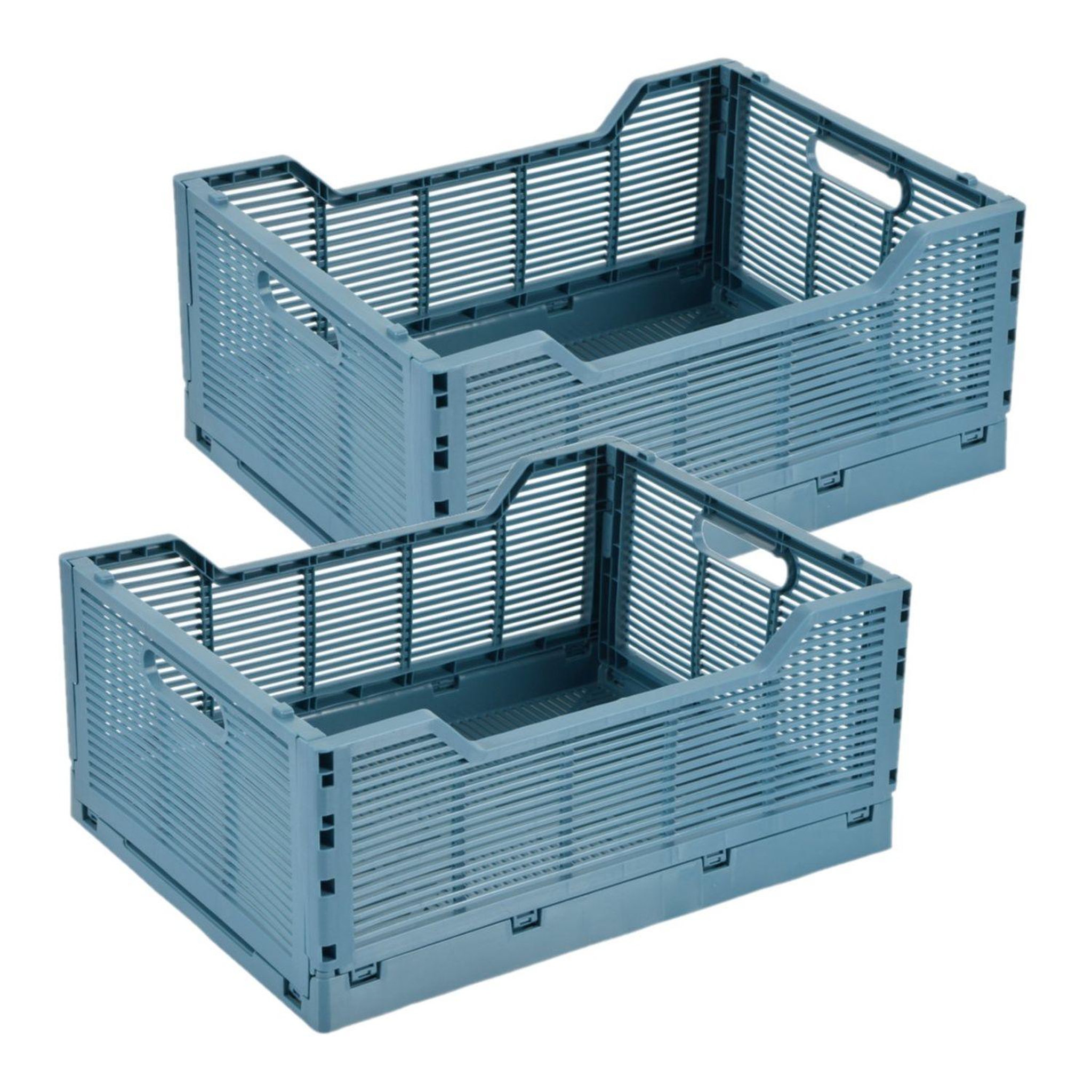 HOMEA Lot de 2 cagettes pliables FOLDY. Coloris disponibles : Rouge, Vert