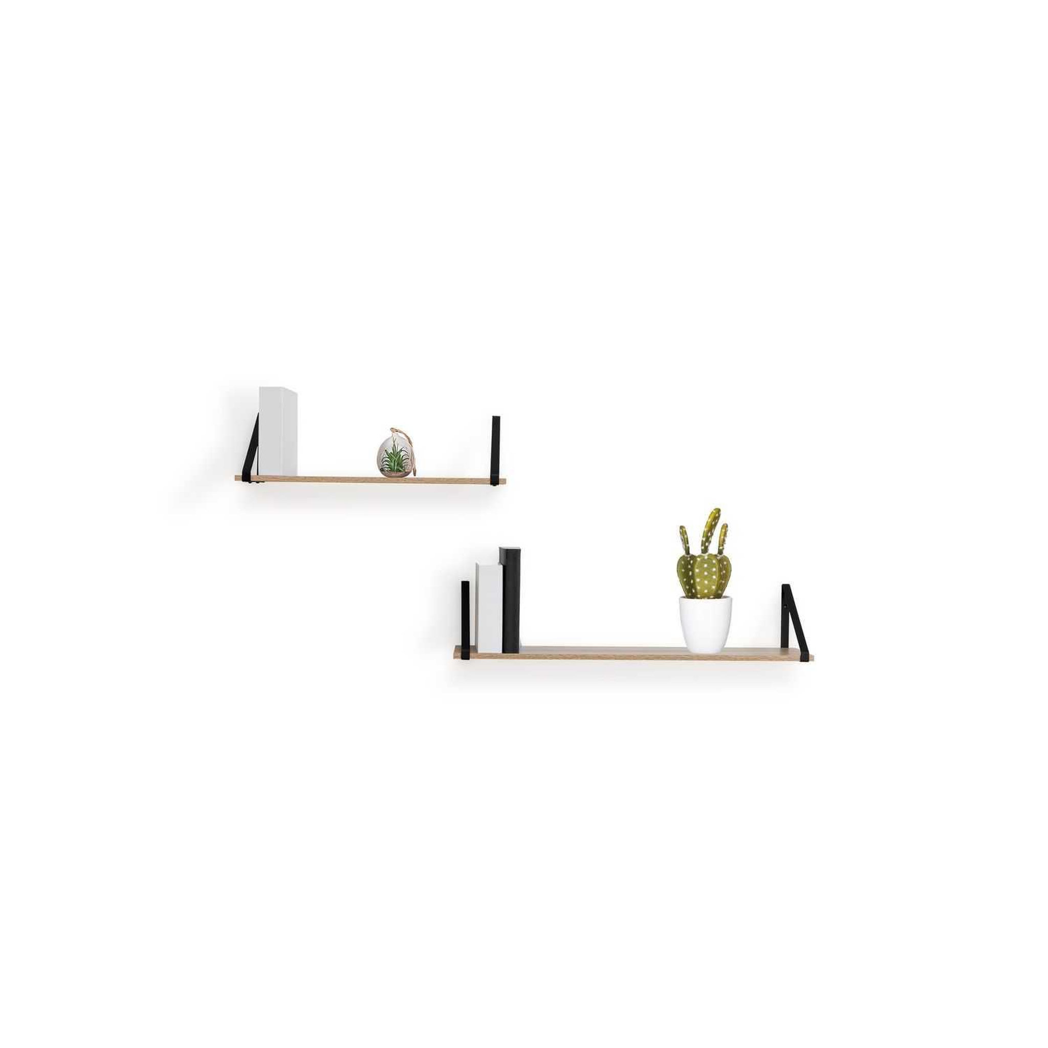 Voir la diapositive 2 : FIVE Etagère murale avec équerres 78 cm - marron et noir