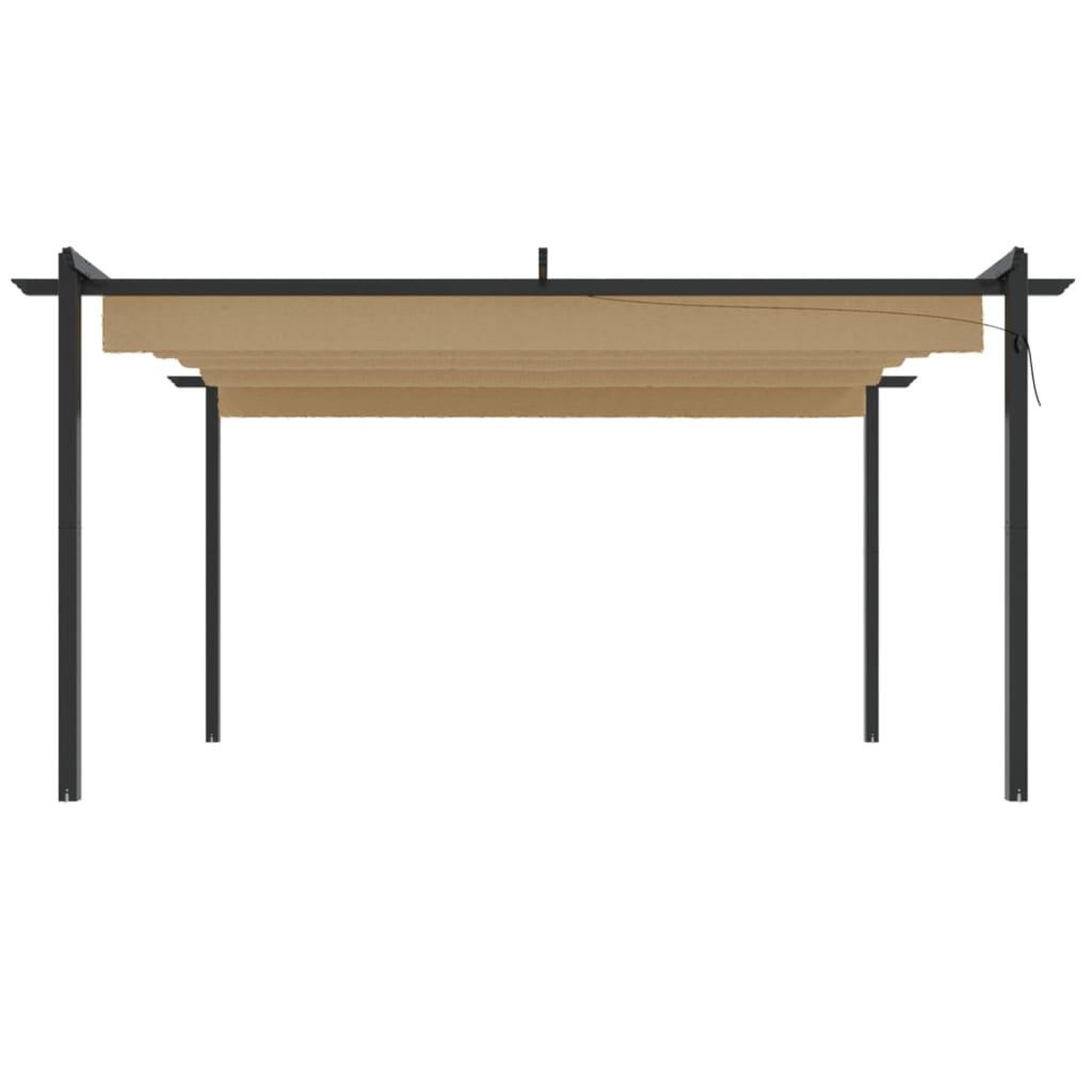 Voir la diapositive 4 : VIDAXL Tonnelle de jardin avec toit retractable 4x3 m Taupe