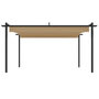 Voir la diapositive 4 : VIDAXL Tonnelle de jardin avec toit retractable 4x3 m Taupe