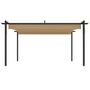 Voir la diapositive 4 : VIDAXL Tonnelle de jardin avec toit retractable 4x3 m Taupe