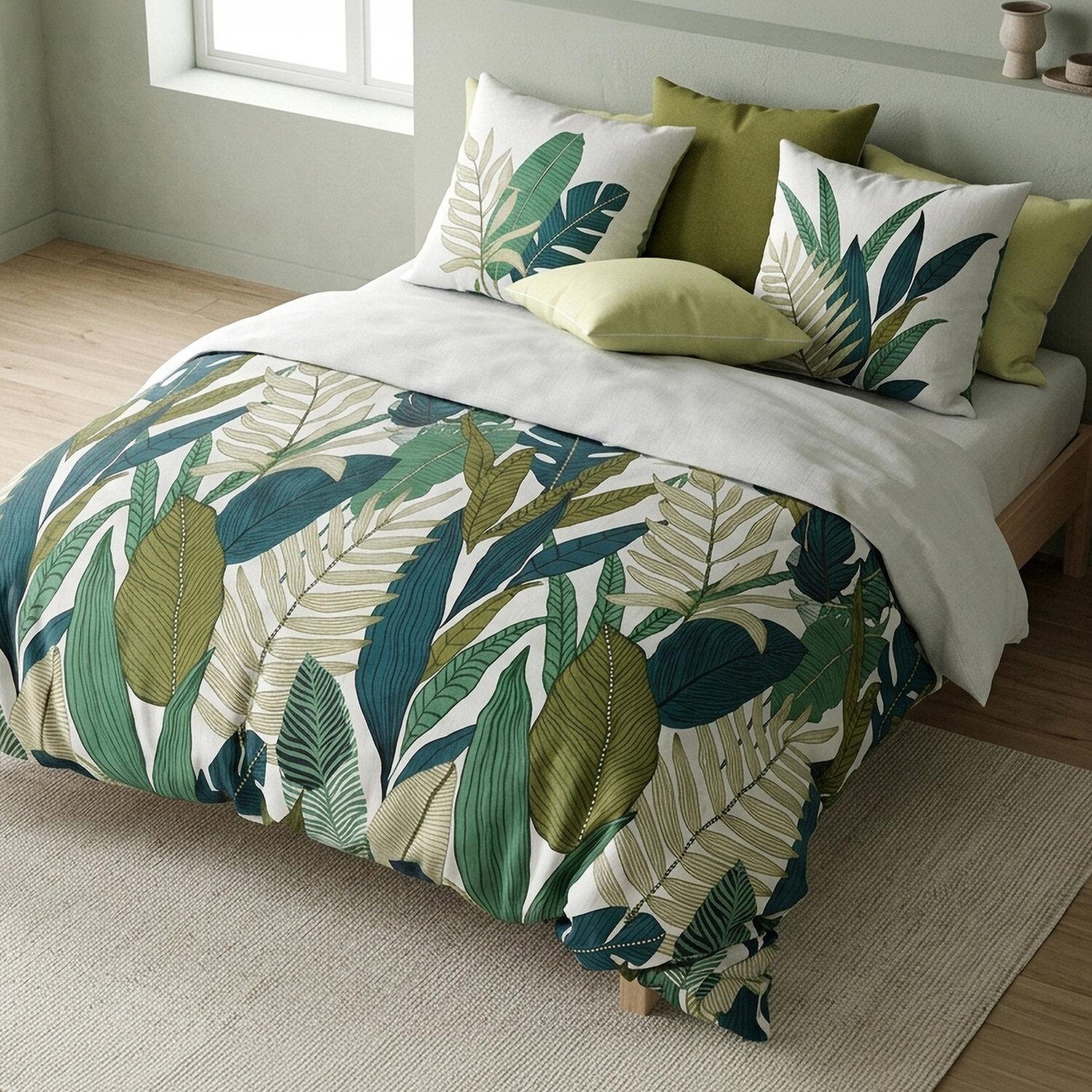 Voir la diapositive 5 : ATELIER DU COTON Parure housse de couette 100% coton 57fils beleme