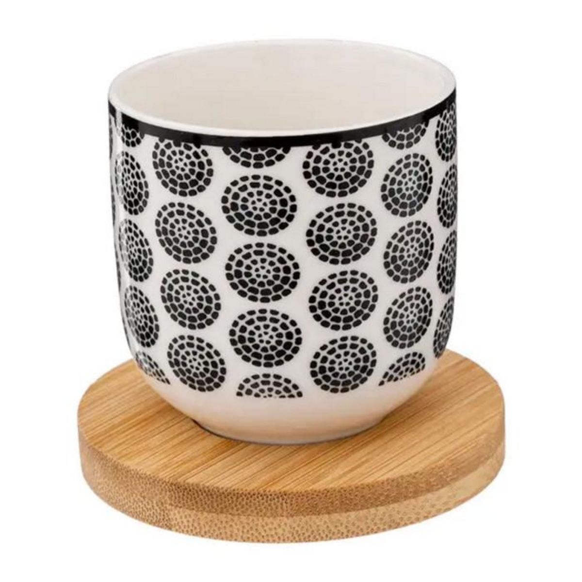 Paris Prix Lot de 4 Tasses à Café  Bohemia  10cl Noir & Blanc