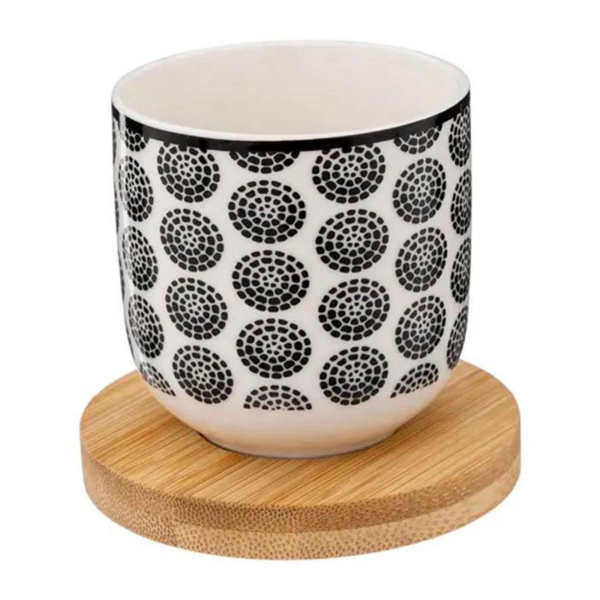 SECRET DE GOURMET Lot de 4 Tasses à Café  Bohemia  10cl Noir & Blanc