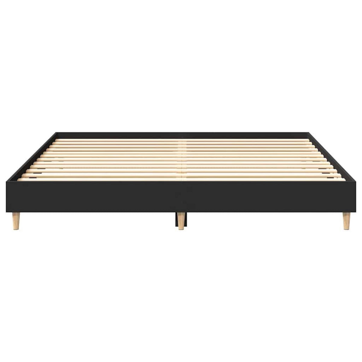 VIDAXL Cadre de lit sans matelas noir 180x200 cm bois d'ingenierie