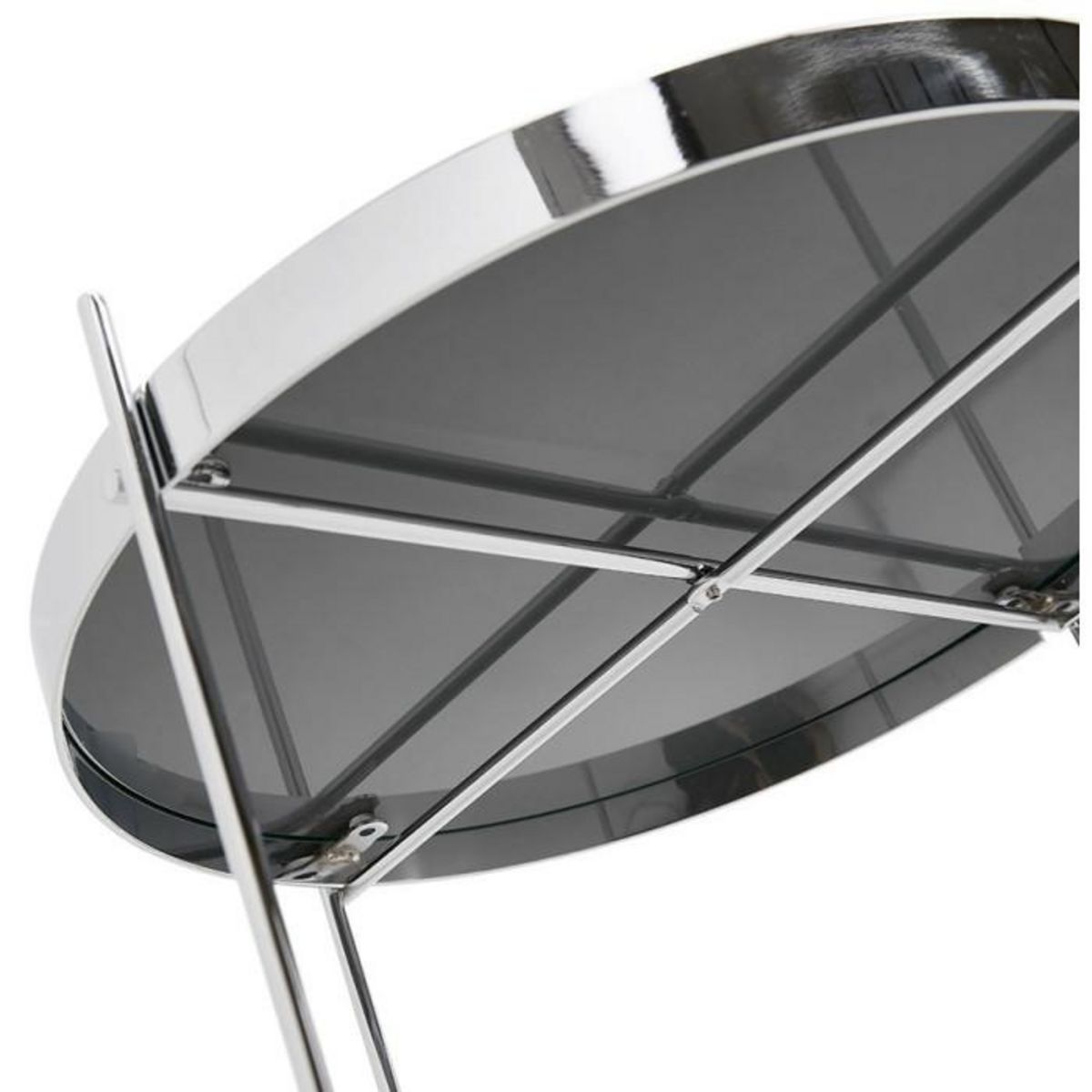 Paris Prix Table d'Appoint Ronde Pliable  Minois  45cm Argent