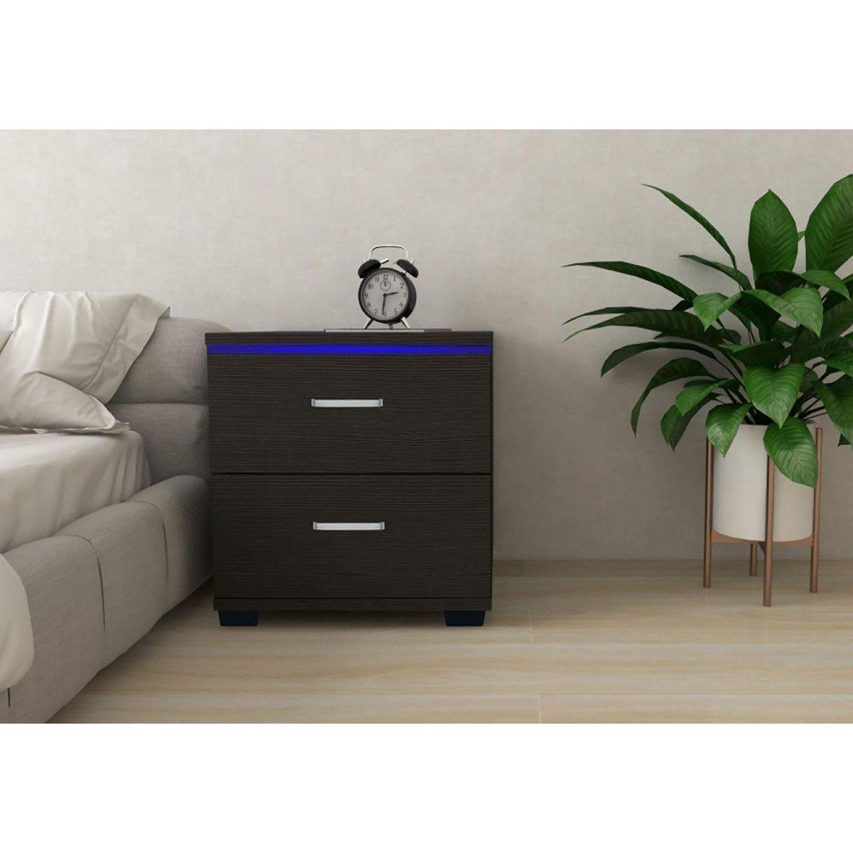 Habitat et Jardin Chevet LED  Karina  - 41 x 38 x 41.5 cm - Noir