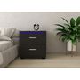 Voir la diapositive 2 : Habitat et Jardin Chevet LED  Karina  - 41 x 38 x 41.5 cm - Noir