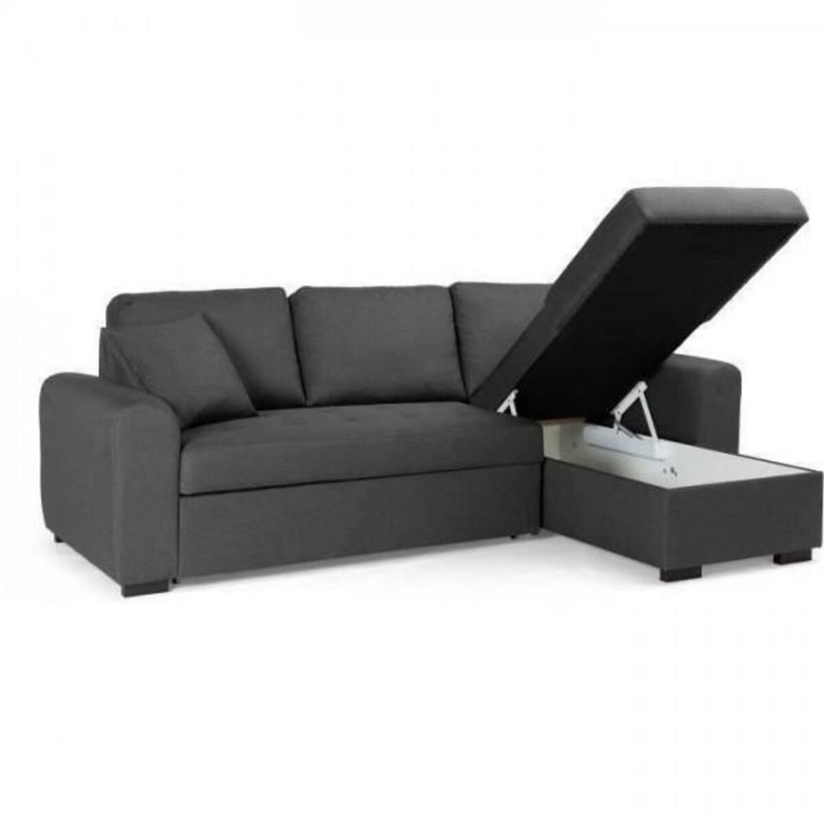 MARKET24 Canapé d'angle convertible réversible 4 places - Tissu gris - L 244 x P 151 x H 90 - HAMILTON - Fabriqué en Ukraine