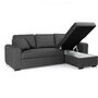 Voir la diapositive 6 : MARKET24 Canapé d'angle convertible réversible 4 places - Tissu gris - L 244 x P 151 x H 90 - HAMILTON - Fabriqué en Ukraine