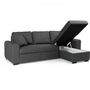 Voir la diapositive 6 : MARKET24 Canapé d'angle convertible réversible 4 places - Tissu gris - L 244 x P 151 x H 90 - HAMILTON - Fabriqué en Ukraine