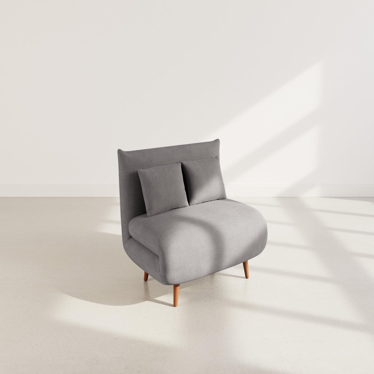 BEST MOBILIER Lumi - banquette convertible clic-clac 1 place en velours côtelé