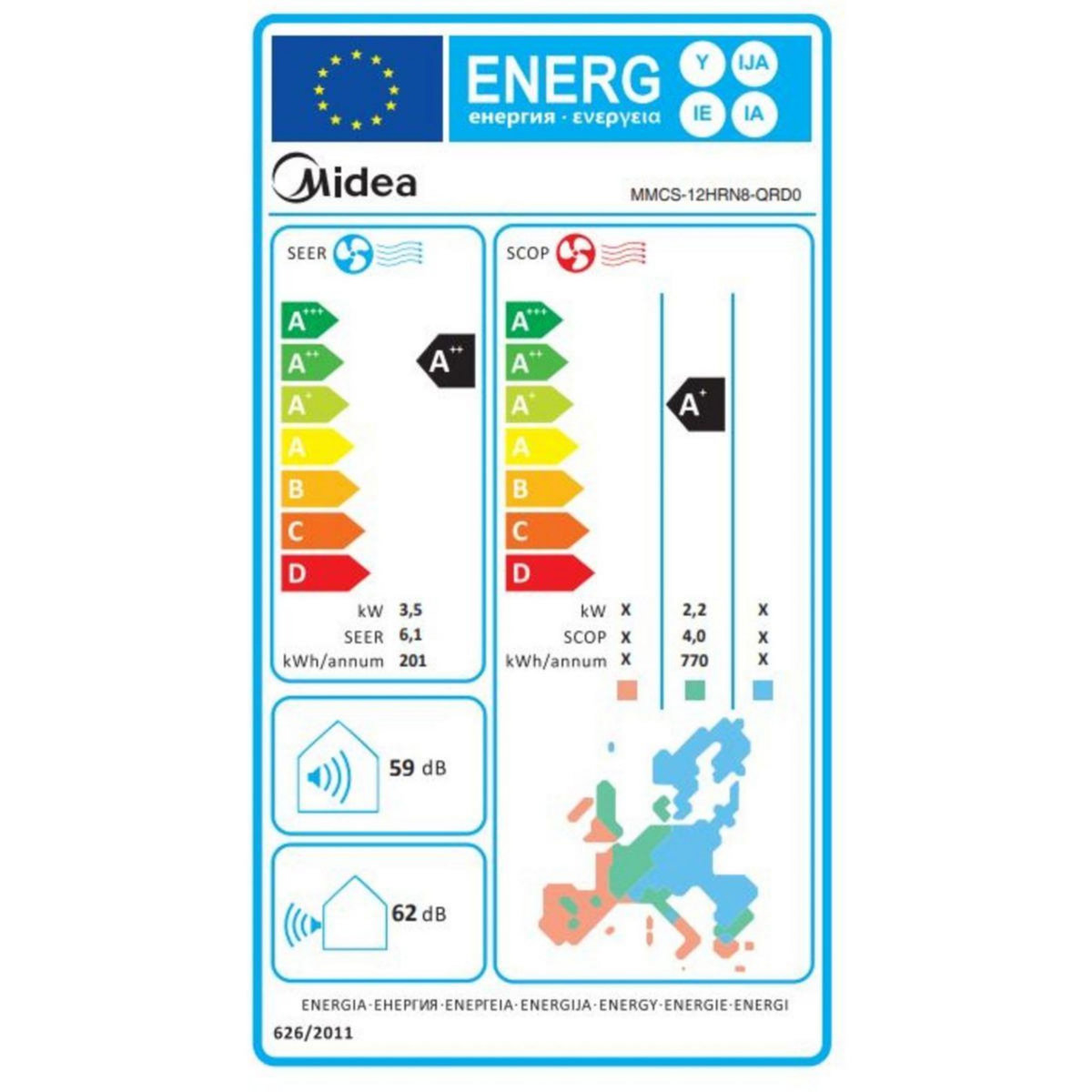 OPTIMEA Clim réversible Midea climatiseur split mobile