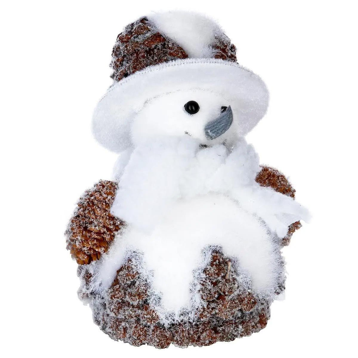 ATMOSPHERA Bonhomme de Neige  Marron Glacé  18cm Blanc