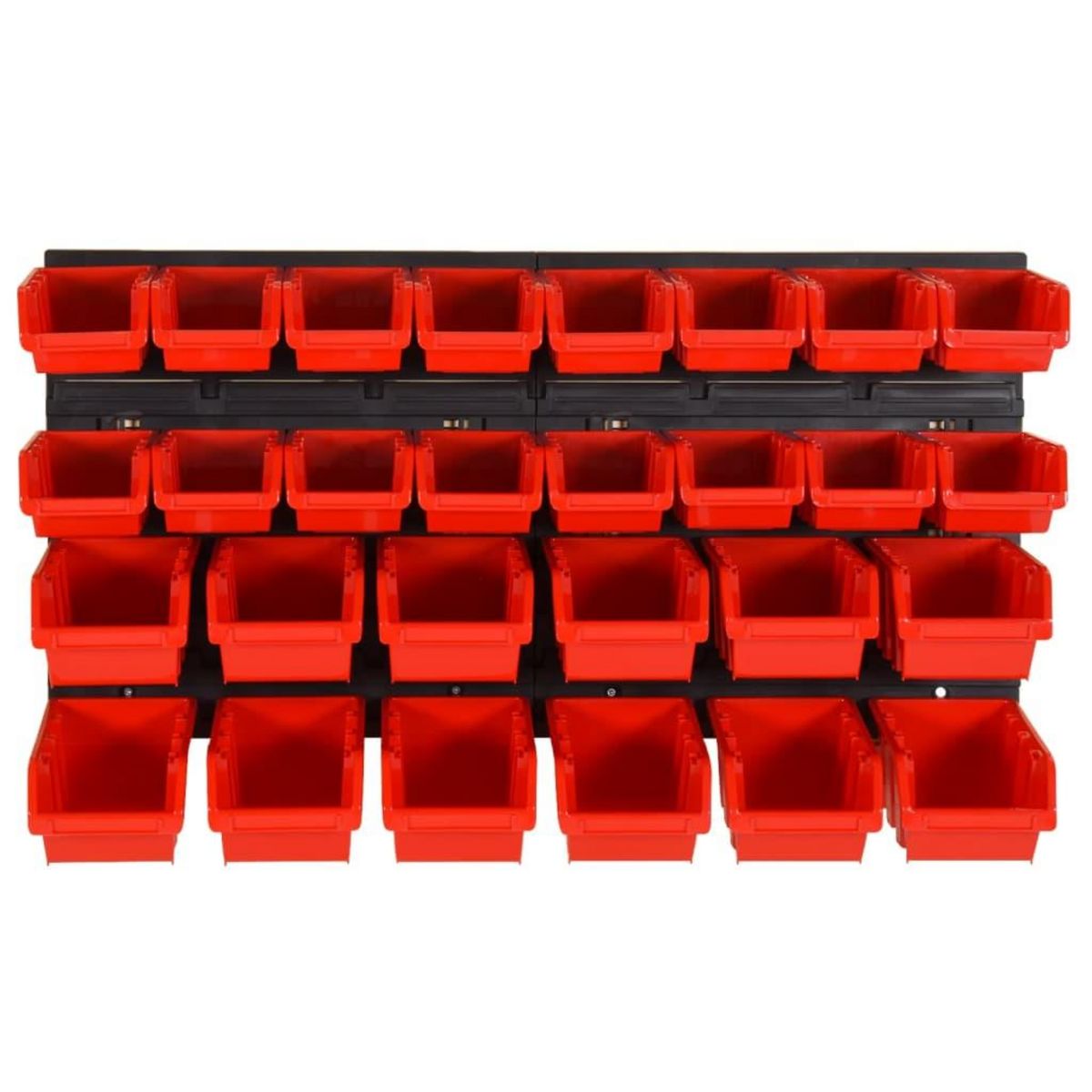 VIDAXL Ensemble d'etageres d'atelier 30 pcs Rouge et noir 77x39 cm PP