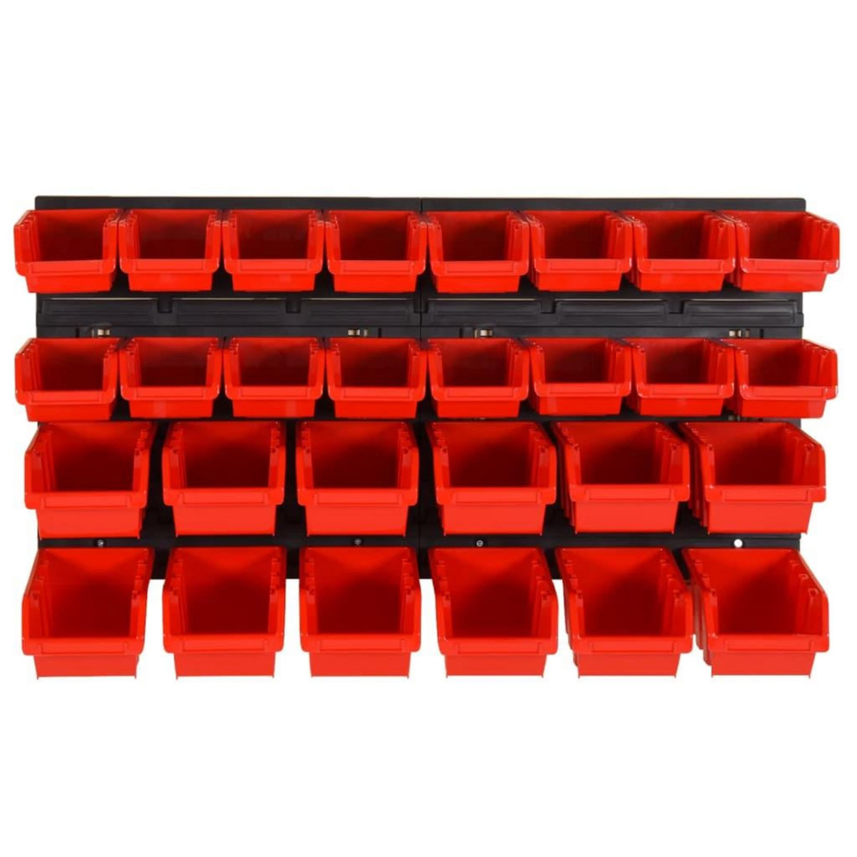 VIDAXL Ensemble d'etageres d'atelier 30 pcs Rouge et noir 77x39 cm PP