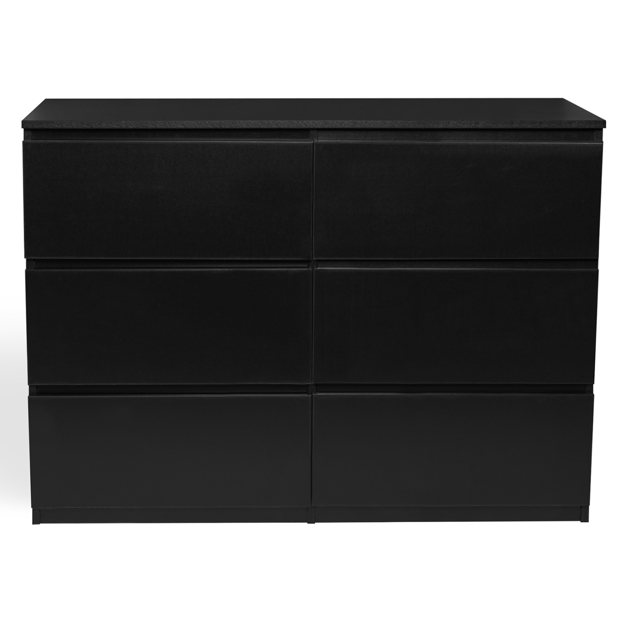 Voir la diapositive 3 : ID MARKET Commode 6 tiroirs tomi 110 cm bois noir