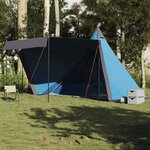 VIDAXL Tente familiale tipi 6 personnes bleu impermeable