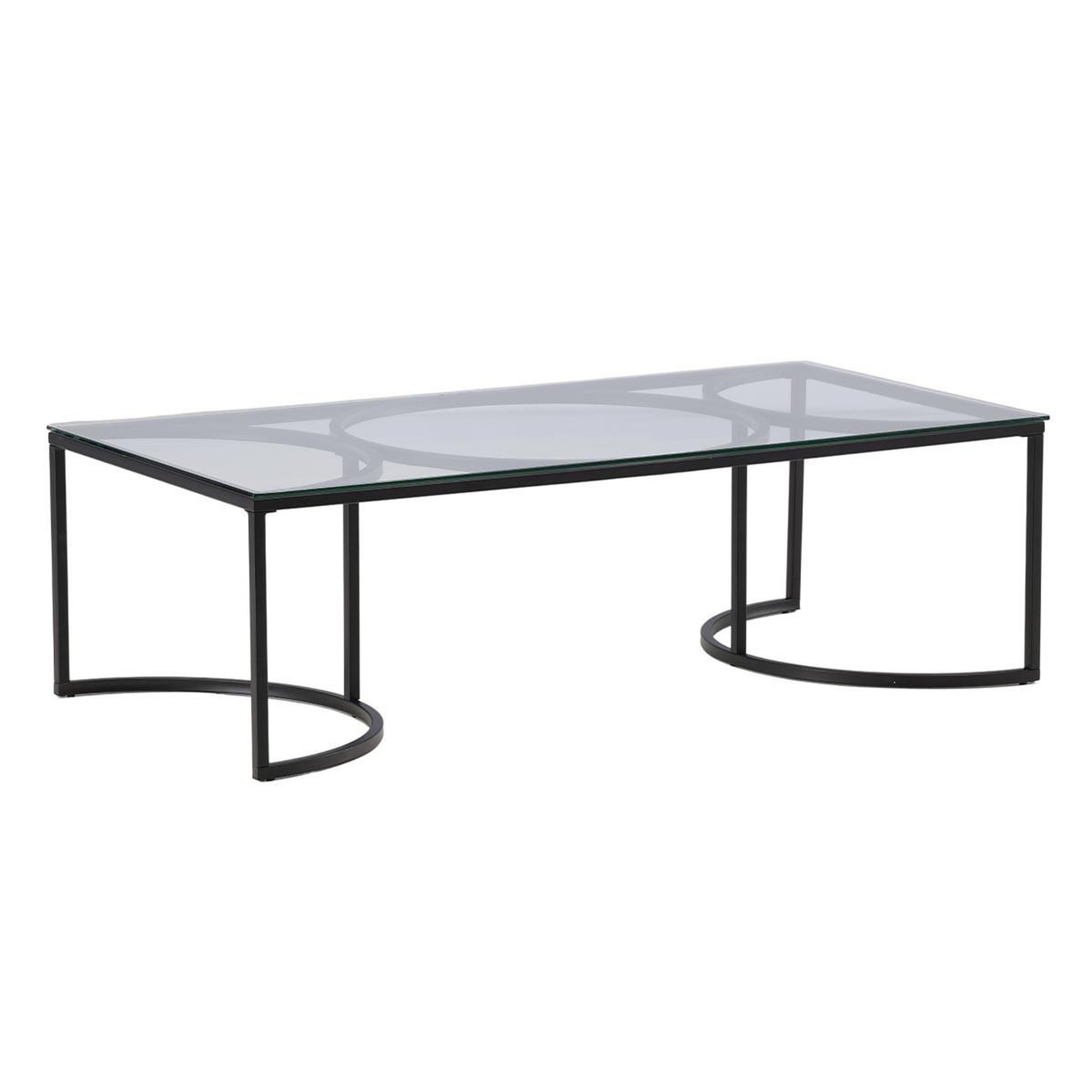 Paris Prix Table basse design en verre  skanor  140cm noir