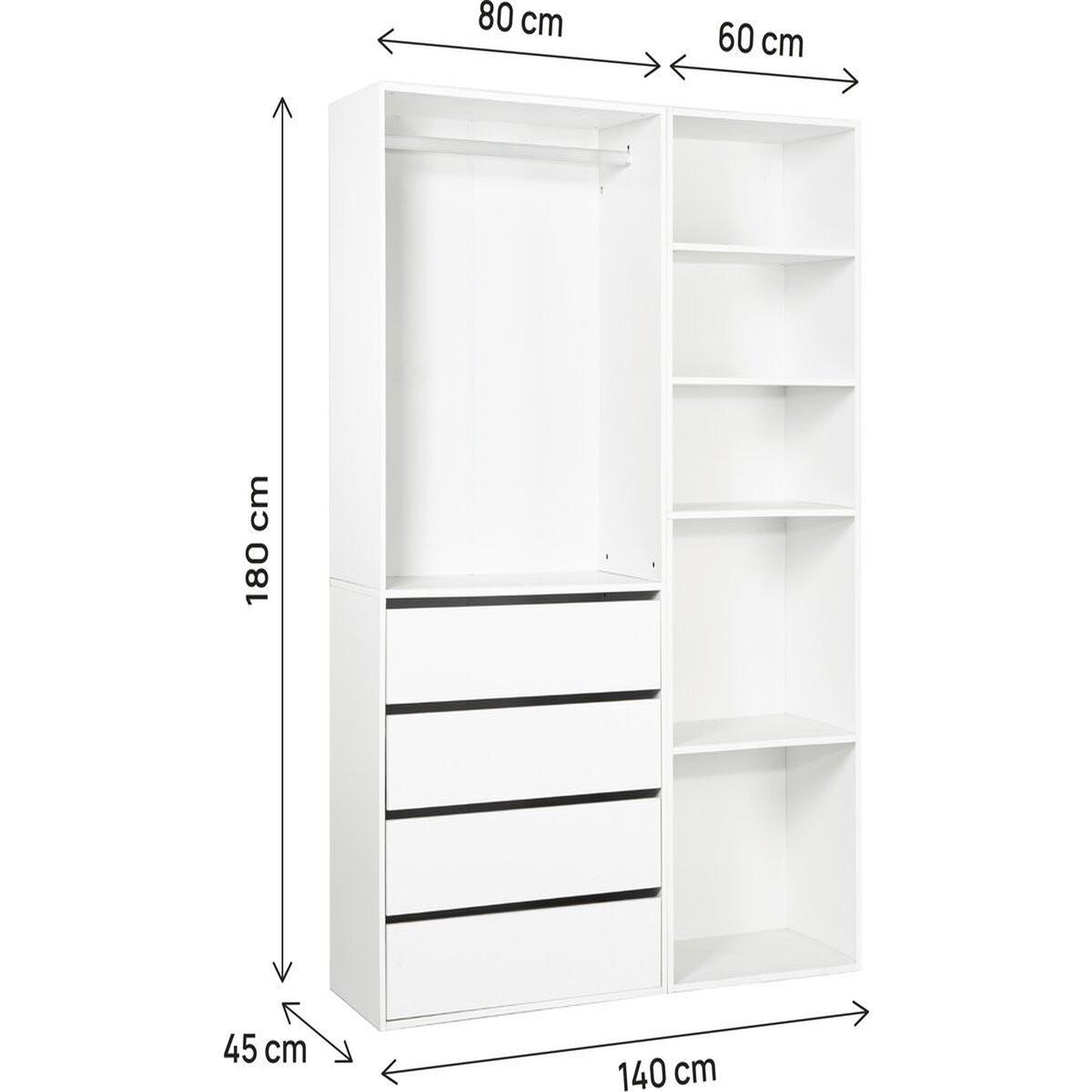 Voir la diapositive 3 : Habitat et Jardin Kit dressing   opéra   modulable - 2 éléments - blanc