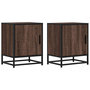 Voir la diapositive 2 : VIDAXL Tables de chevet 2 pcs chene marron bois d'ingenierie et metal