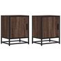 Voir la diapositive 2 : VIDAXL Tables de chevet 2 pcs chene marron bois d'ingenierie et metal
