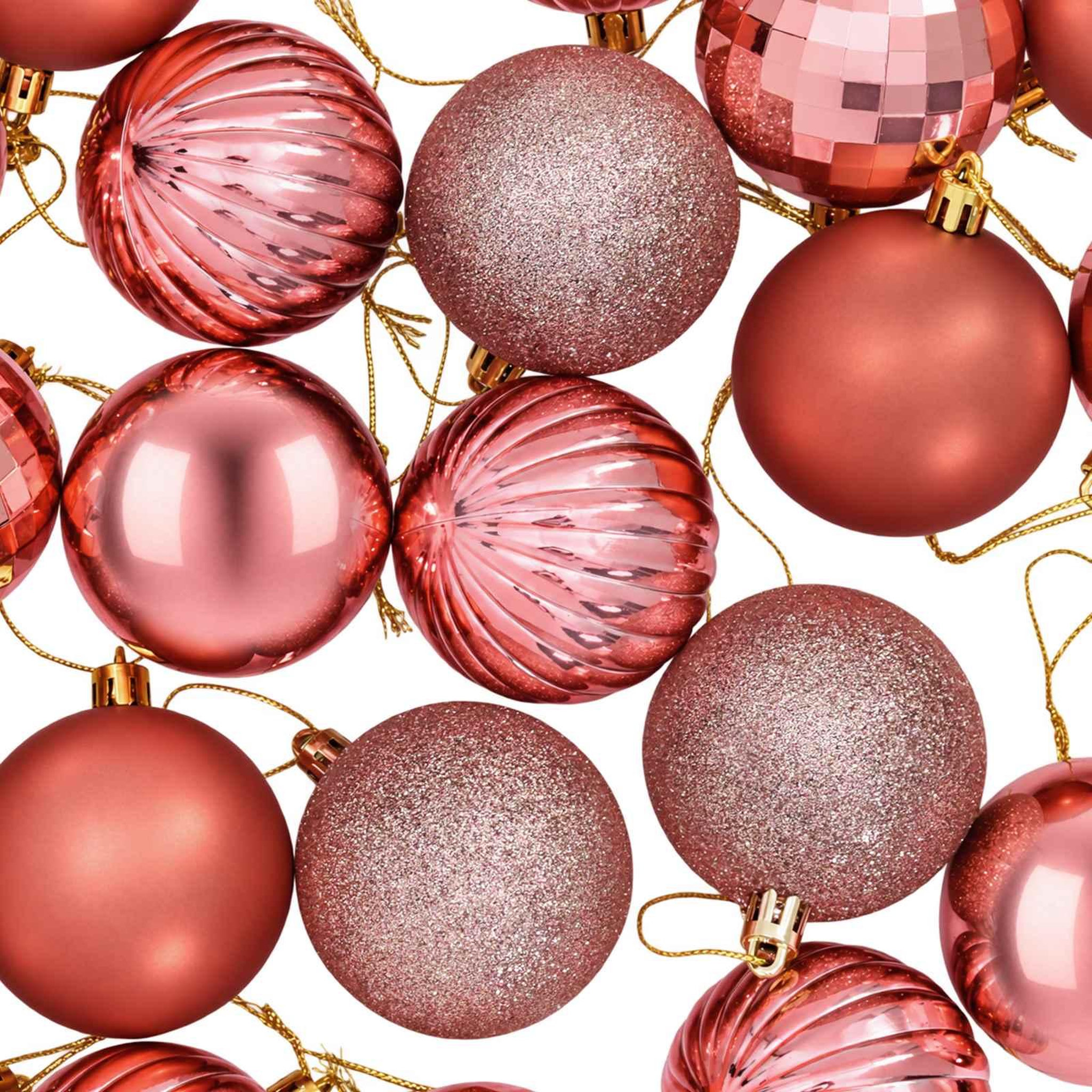 Voir la diapositive 6 : VIDAXL Ensemble de boules de Noël 75 pc Rose et vieux rose 6 cm